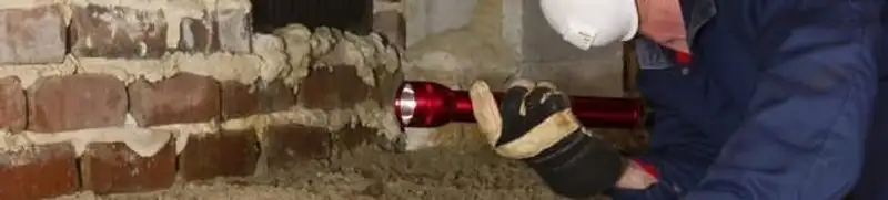 Pest control technician inspecting a crawl space for ant activity and entry points in Yonkers, NY